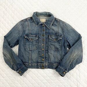 Current/Elliott Snap Button Denim Jacket Medium Wash